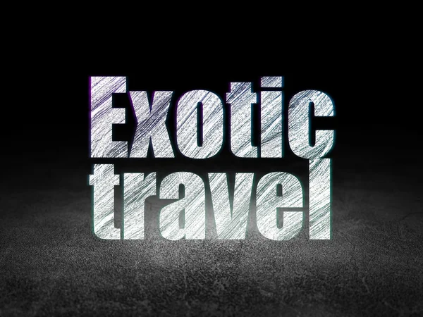 Travel concept: Exotic Travel in grunge dark room