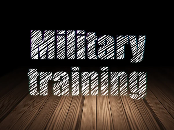 Learning concept: Military Training in grunge dark room