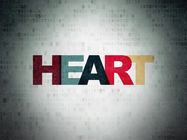 Healthcare concept: Heart on Digital Data Paper background