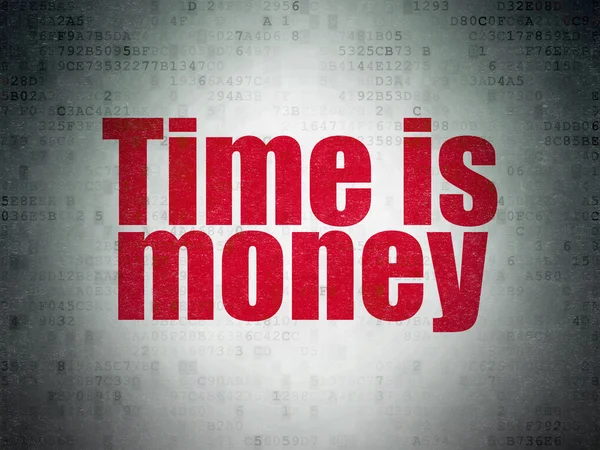 Time concept: Time is Money on Digital Data Paper background
