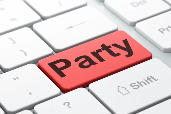 Entertainment, concept: Party on computer keyboard background