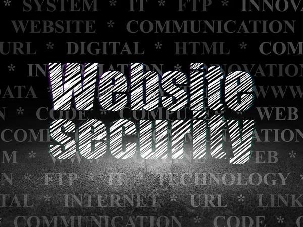 Web design concept: Website Security in grunge dark room