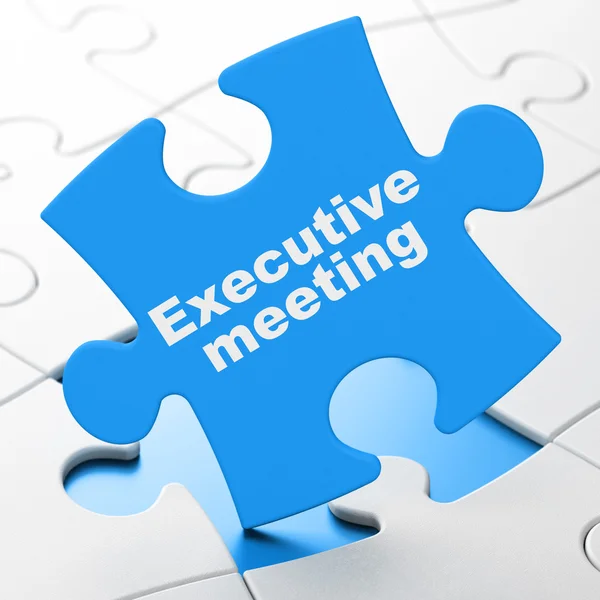 Business concept: Executive Meeting on puzzle background