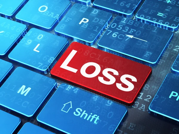 Business concept: Loss on computer keyboard background
