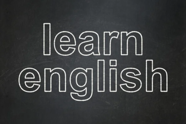 Education concept: Learn English on chalkboard background