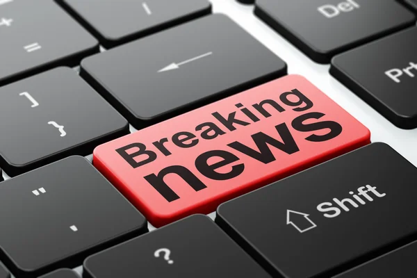 News concept: Breaking News on computer keyboard background