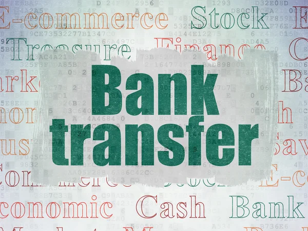 Banking concept: Bank Transfer on Digital Data Paper background