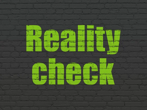 Finance concept: Reality Check on wall background
