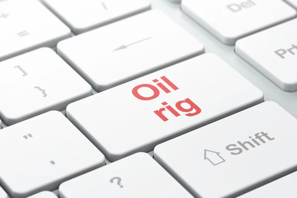 Industry concept: Oil Rig on computer keyboard background