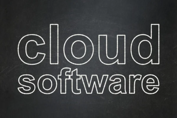 Cloud computing concept: Cloud Software on chalkboard background