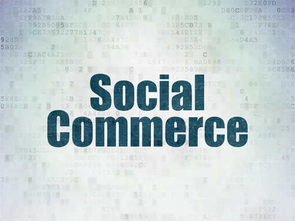 Marketing concept: Social Commerce on Digital Data Paper background