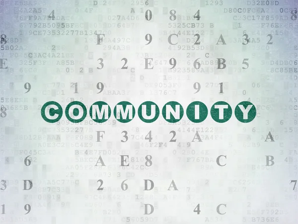 Social media concept: Community on Digital Data Paper background