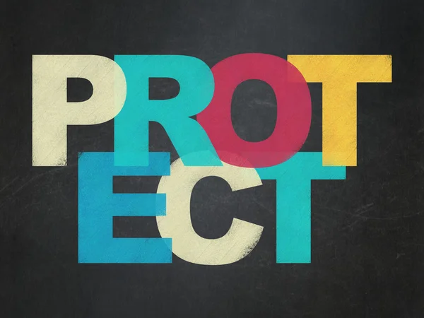 Privacy concept: Protect on School board background