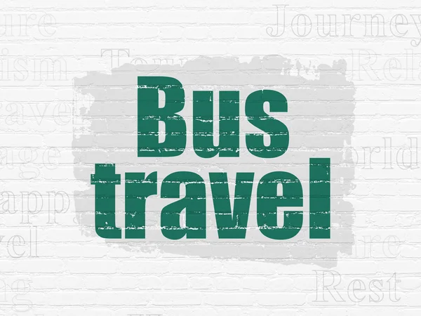 Vacation concept: Bus Travel on wall background