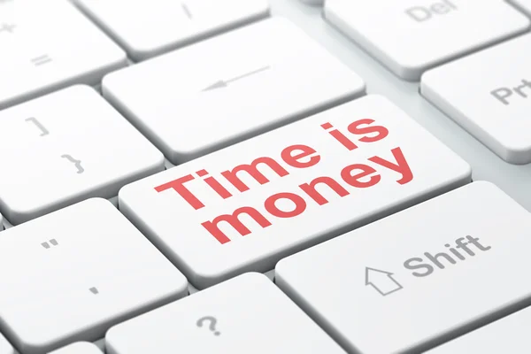 Finance concept: Time is Money on computer keyboard background