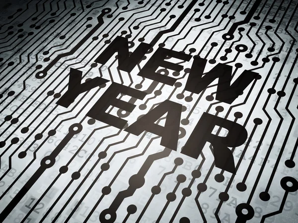 Entertainment, concept: circuit board with New Year