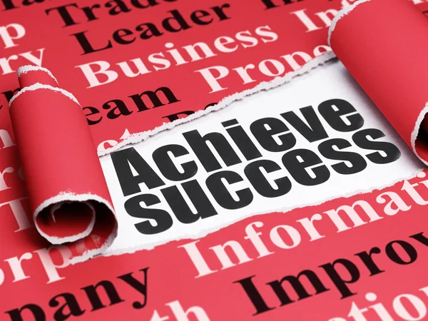 Business concept: black text Achieve Success under the piece of  torn paper