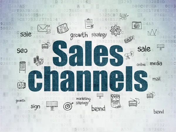 Marketing concept: Sales Channels on Digital Paper background