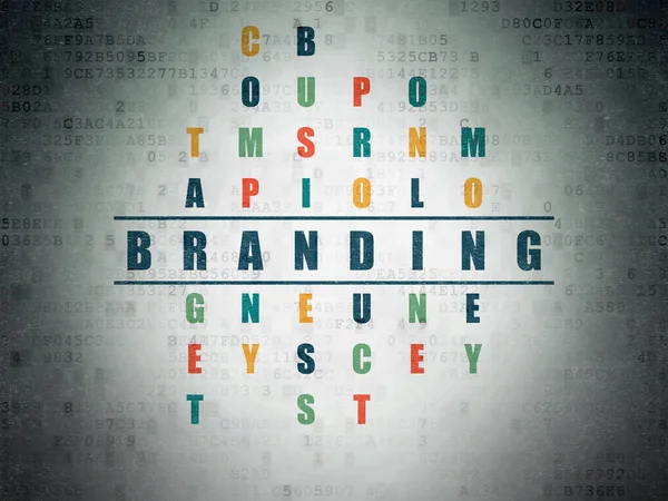 Advertising concept: word Branding in solving Crossword Puzzle