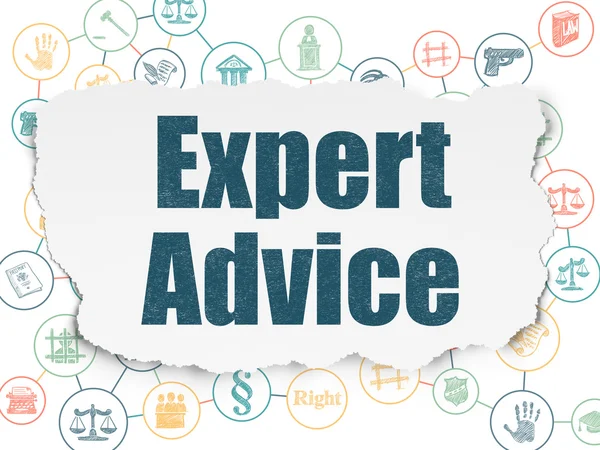 Law concept: Expert Advice on Torn Paper background