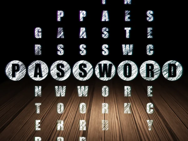 Security concept: word Password in solving Crossword Puzzle
