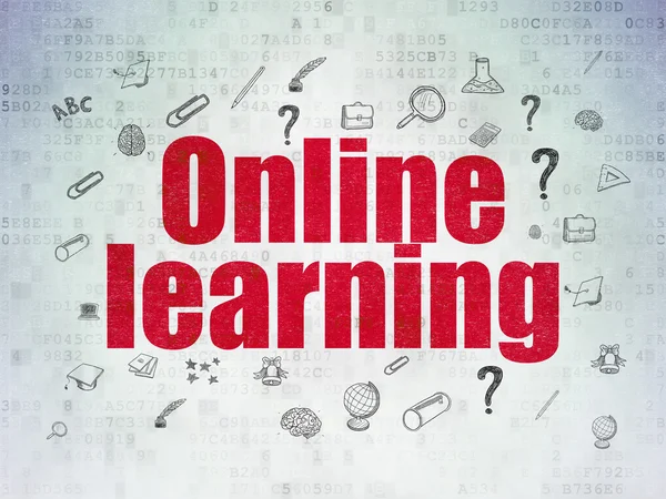 Learning concept: Online Learning on Digital Paper background