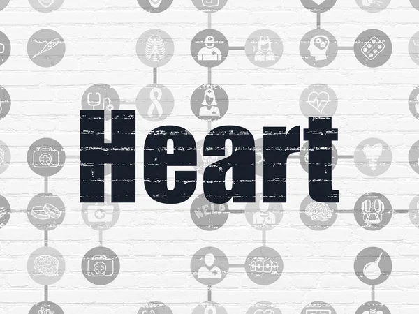 Healthcare concept: Heart on wall background
