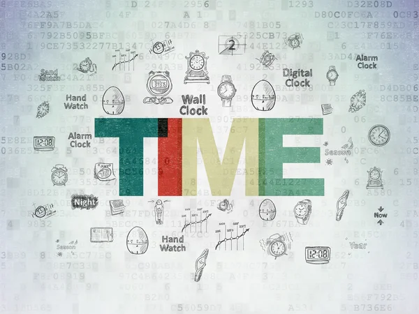 Timeline concept: Time on Digital Paper background