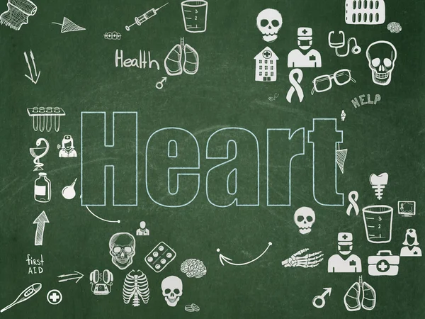 Health concept: Heart on School Board background