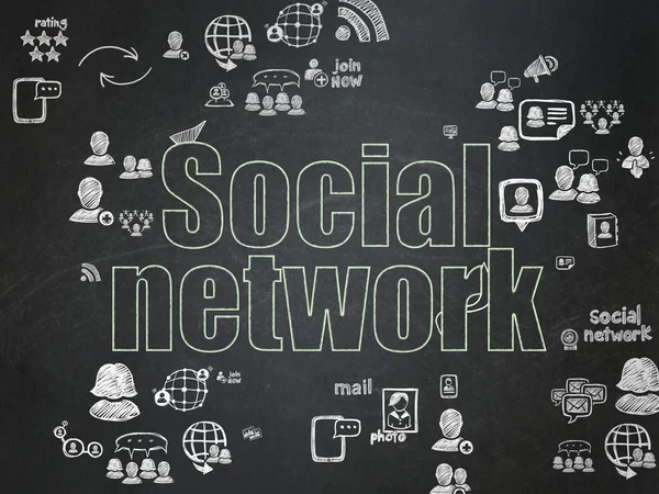 Social network concept: Social Network on School Board background