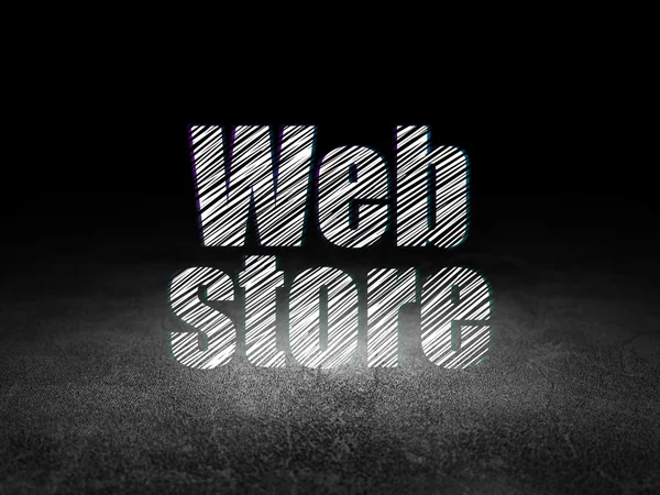 Web design concept: Web Store in grunge dark room