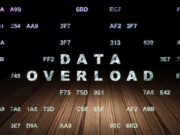 Information concept: Data Overload in grunge dark room
