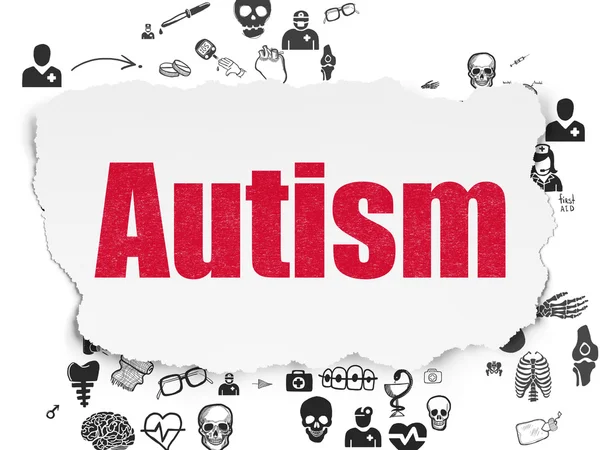 Health concept: Autism on Torn Paper background