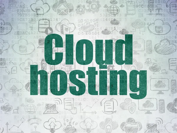 Cloud technology concept: Cloud Hosting on Digital Paper