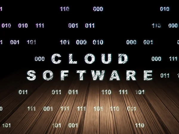 Cloud technology concept: Cloud Software in grunge dark room