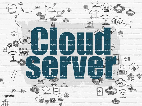 Cloud computing concept: Cloud Server on wall background