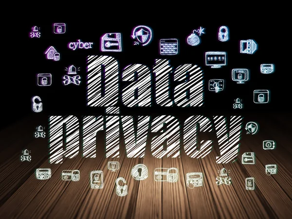Privacy concept: Data Privacy in grunge dark room