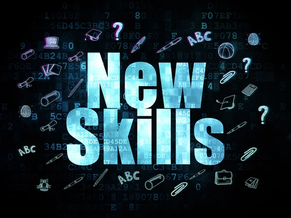 Education concept: New Skills on Digital background