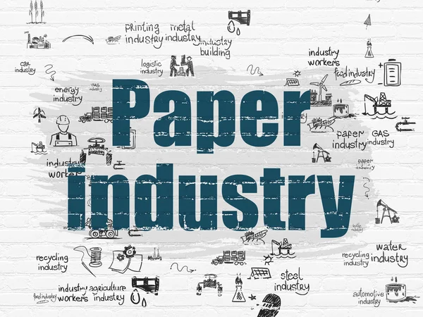 Manufacuring concept: Paper Industry on wall background