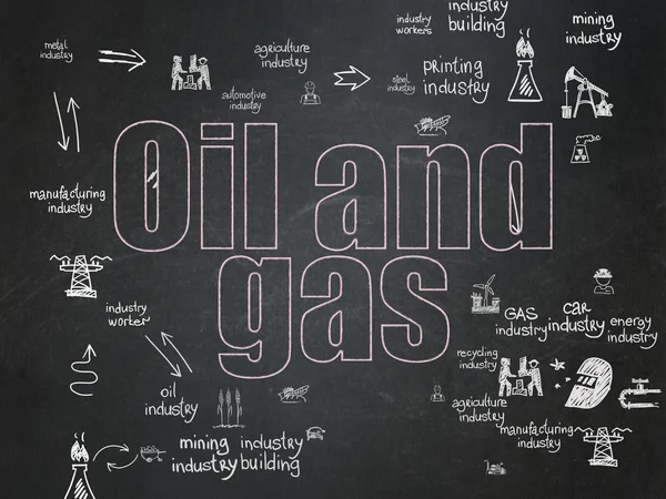 Manufacuring concept: Oil and Gas on School Board background