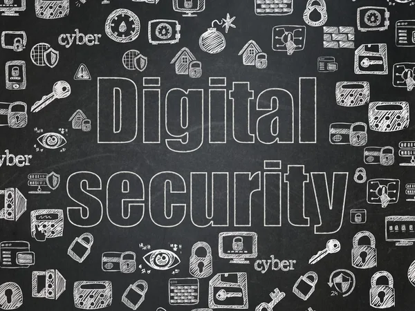 Protection concept: Digital Security on School Board background