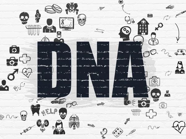 Health concept: DNA on wall background