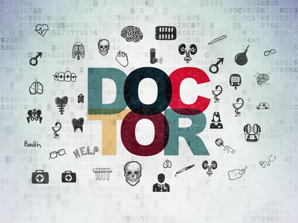 Health concept: Doctor on Digital Paper background