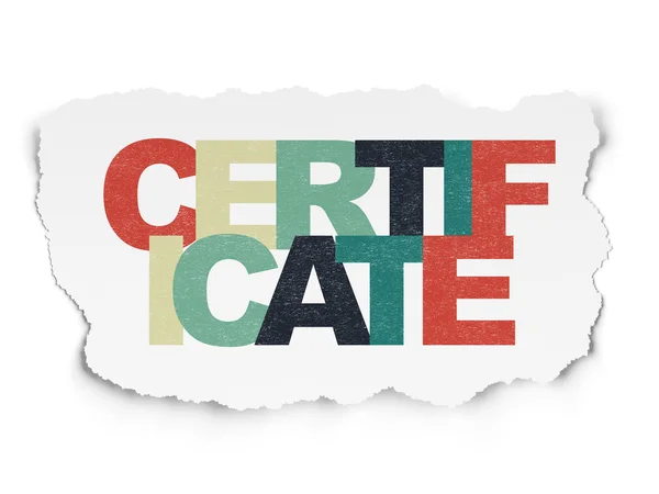 Law concept: Certificate on Torn Paper background