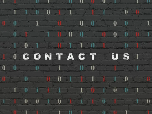 Finance concept: Contact us on wall background