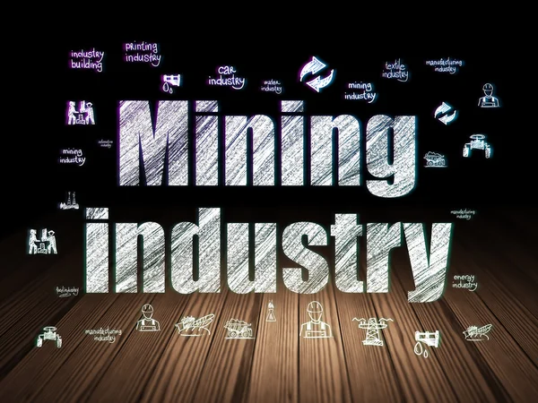 Industry concept: Mining Industry in grunge dark room