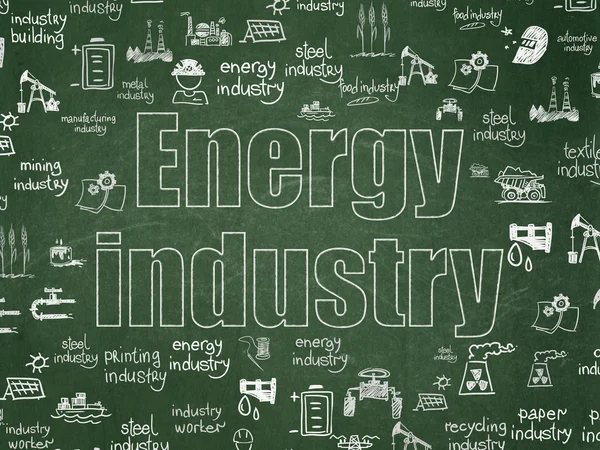 Manufacuring concept: Energy Industry on School Board background