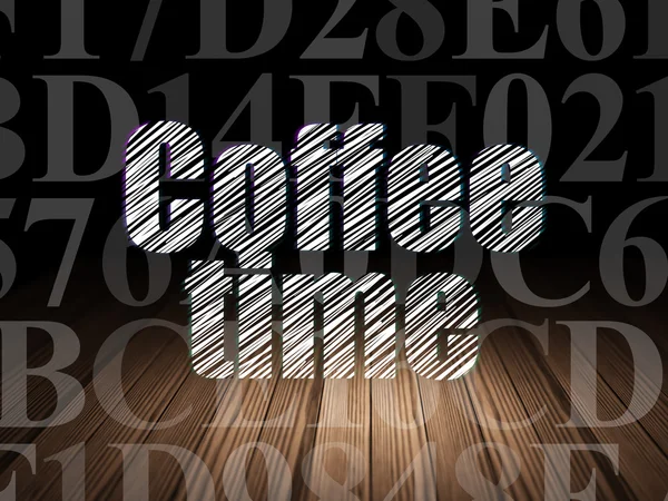 Timeline concept: Coffee Time in grunge dark room