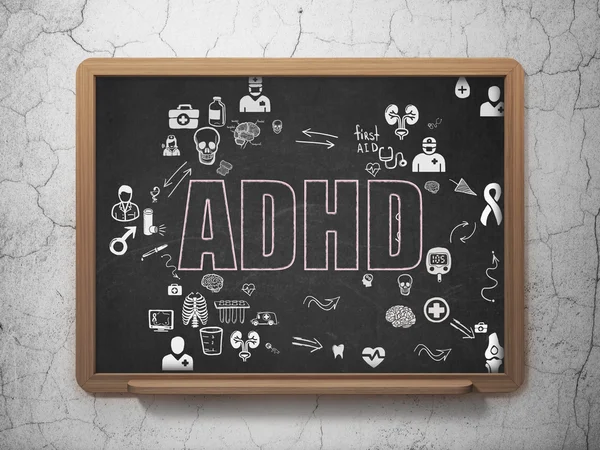 Health concept: ADHD on School Board background