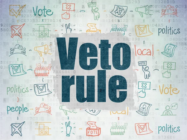 Politics concept: Veto Rule on Digital Paper background
